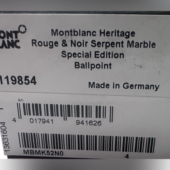 NIB Mont Blonc Heritage Rouge Et Noir Special Edition Roller Pen - Picture 10 of 10